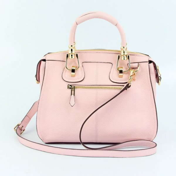 Hermes 9048 Lichee Stripe 28cm Wrist Bags Pink Gold